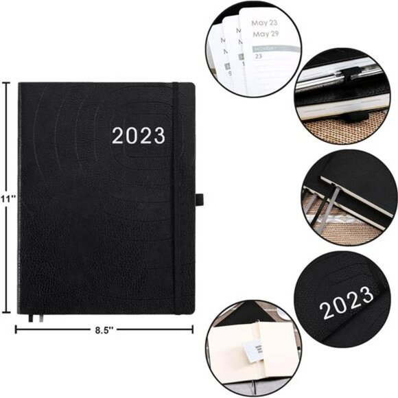 2023 Planner - Planner 2023 with Pen Loop, Inner Pocket, 8.5" x 11" - Black - Picture 5 of 7